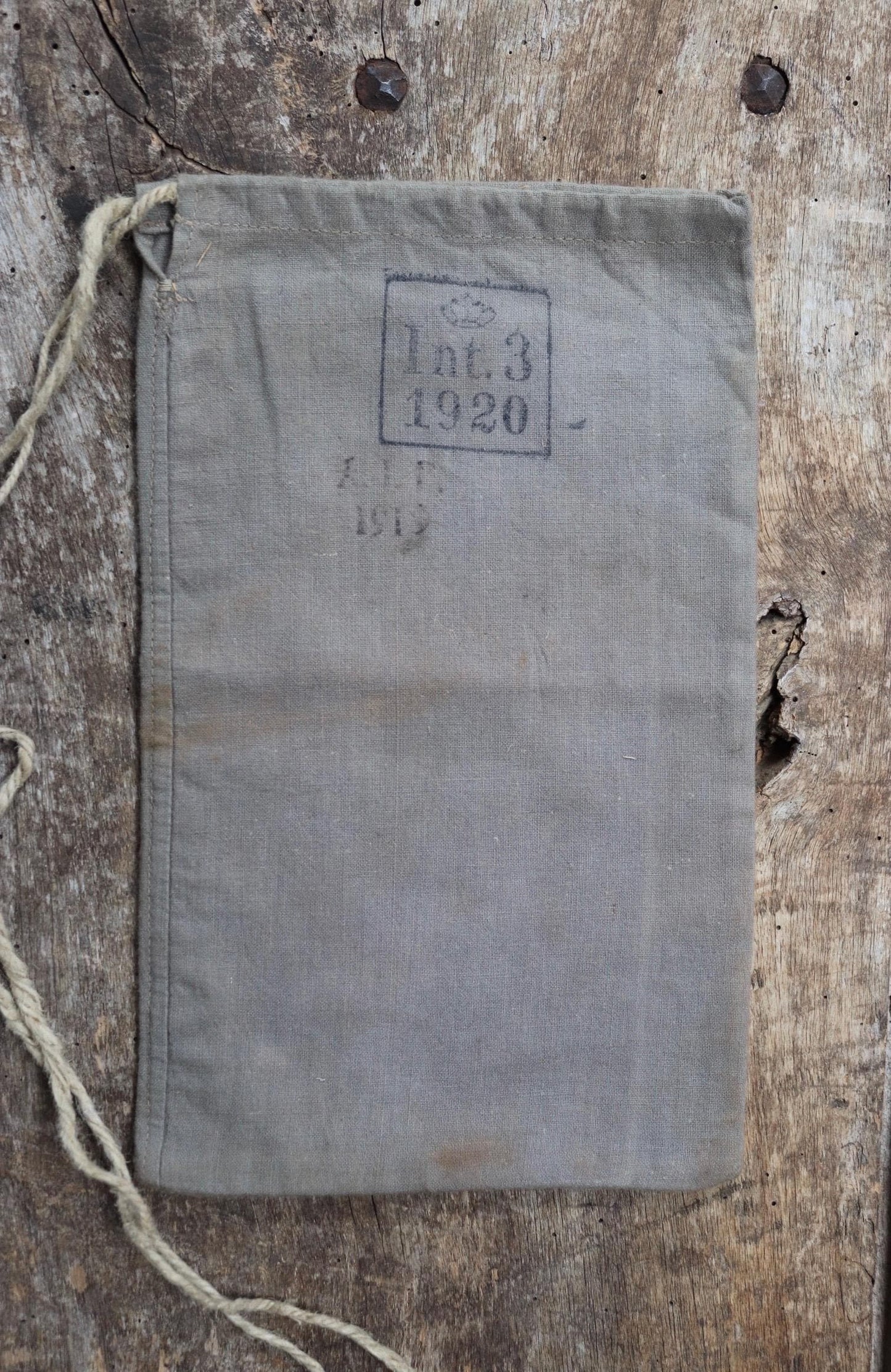 Antique cotton bag - 1920s Swedish military pouch - LARP - Ren Faire