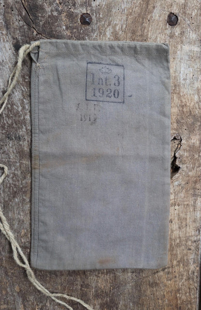 Antique cotton bag - 1920s Swedish military pouch - LARP - Ren Faire