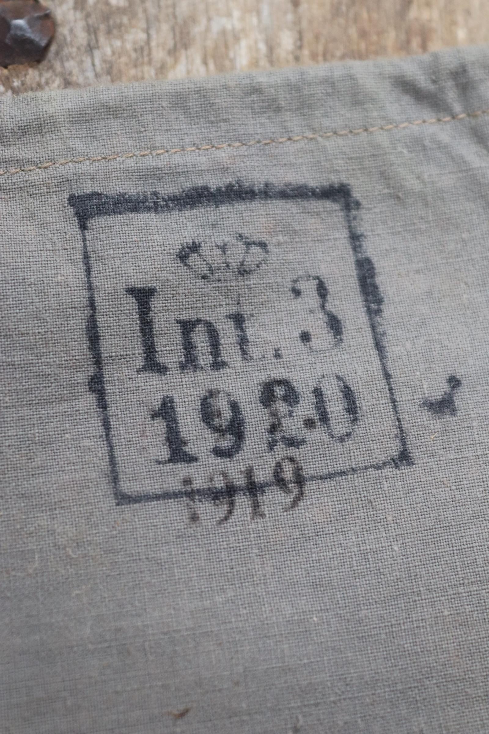 Antique cotton bag - 1920s Swedish military pouch - LARP - Ren Faire