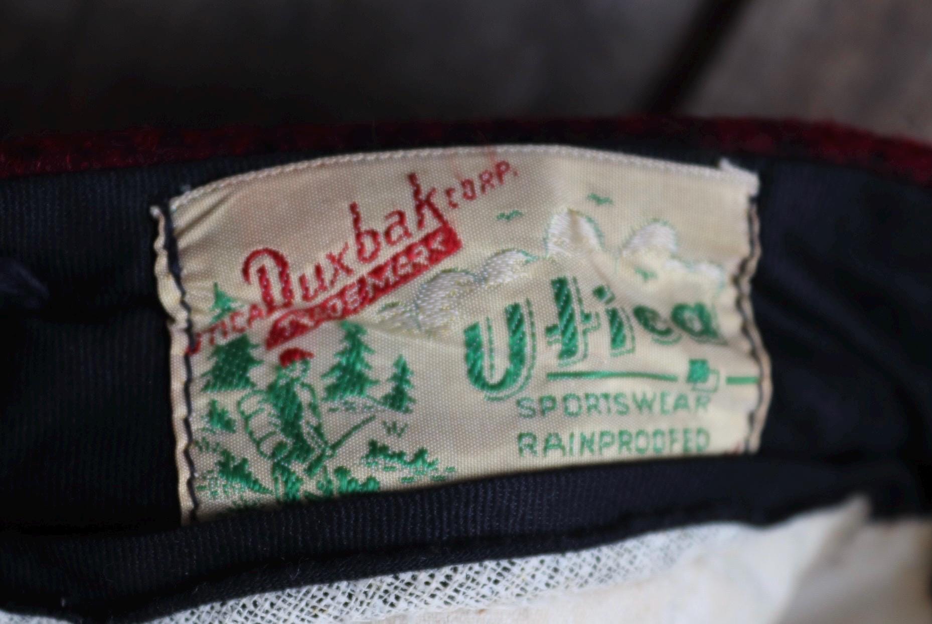 Vintage 1940s Duxbak wool pants - plaid hunting trousers - winter breeches - suspender buttons - 33" x 31"