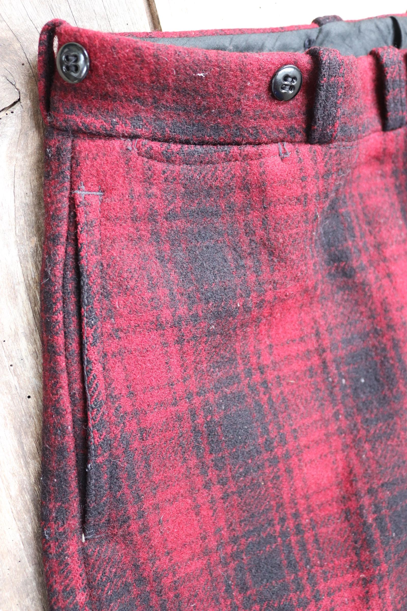 Vintage 1940s Duxbak wool pants - plaid hunting trousers - winter breeches - suspender buttons - 33" x 31"