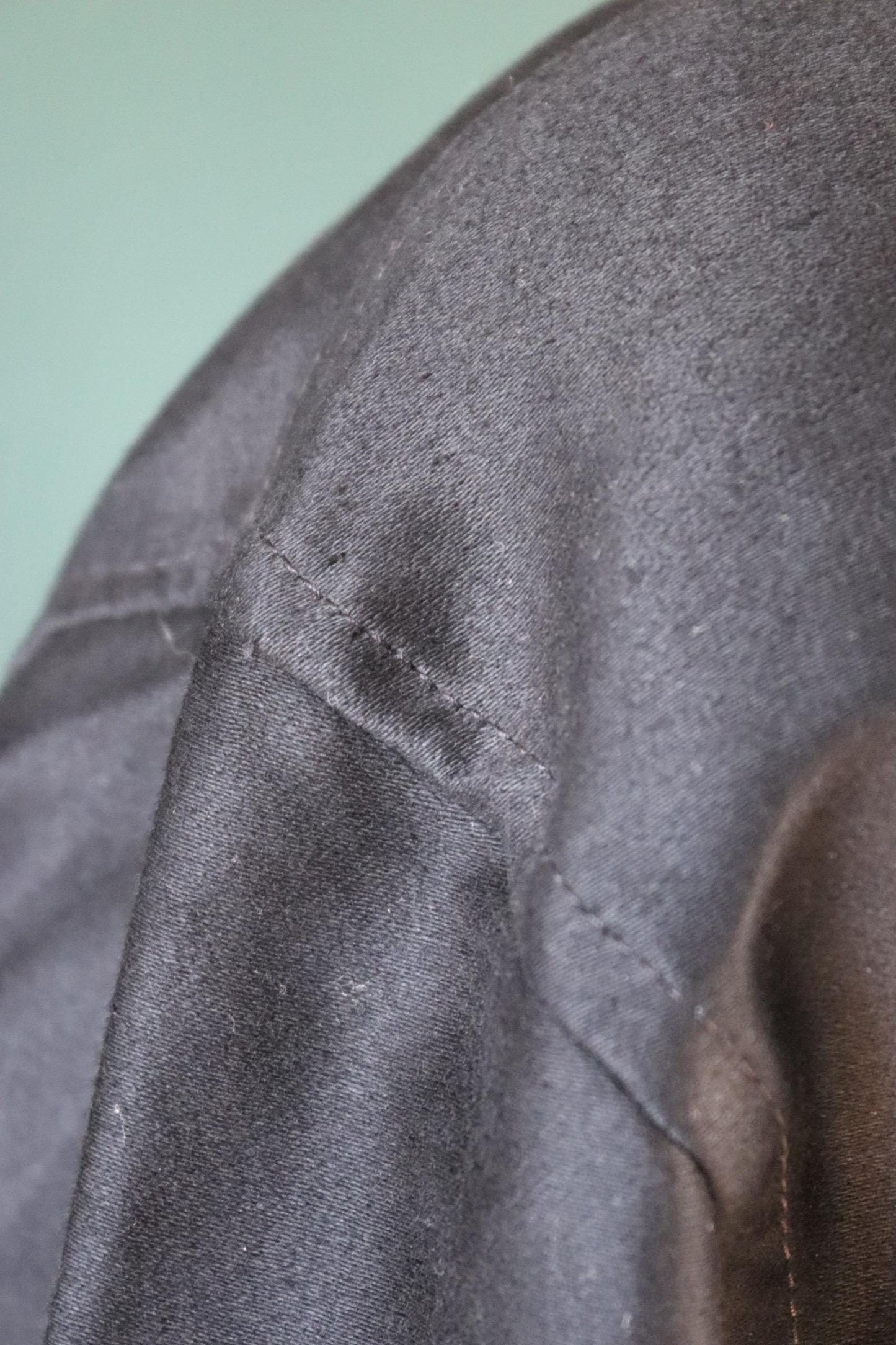 Vintage 1940s French black moleskin chore jacket - deadstock workwear - 52” chest