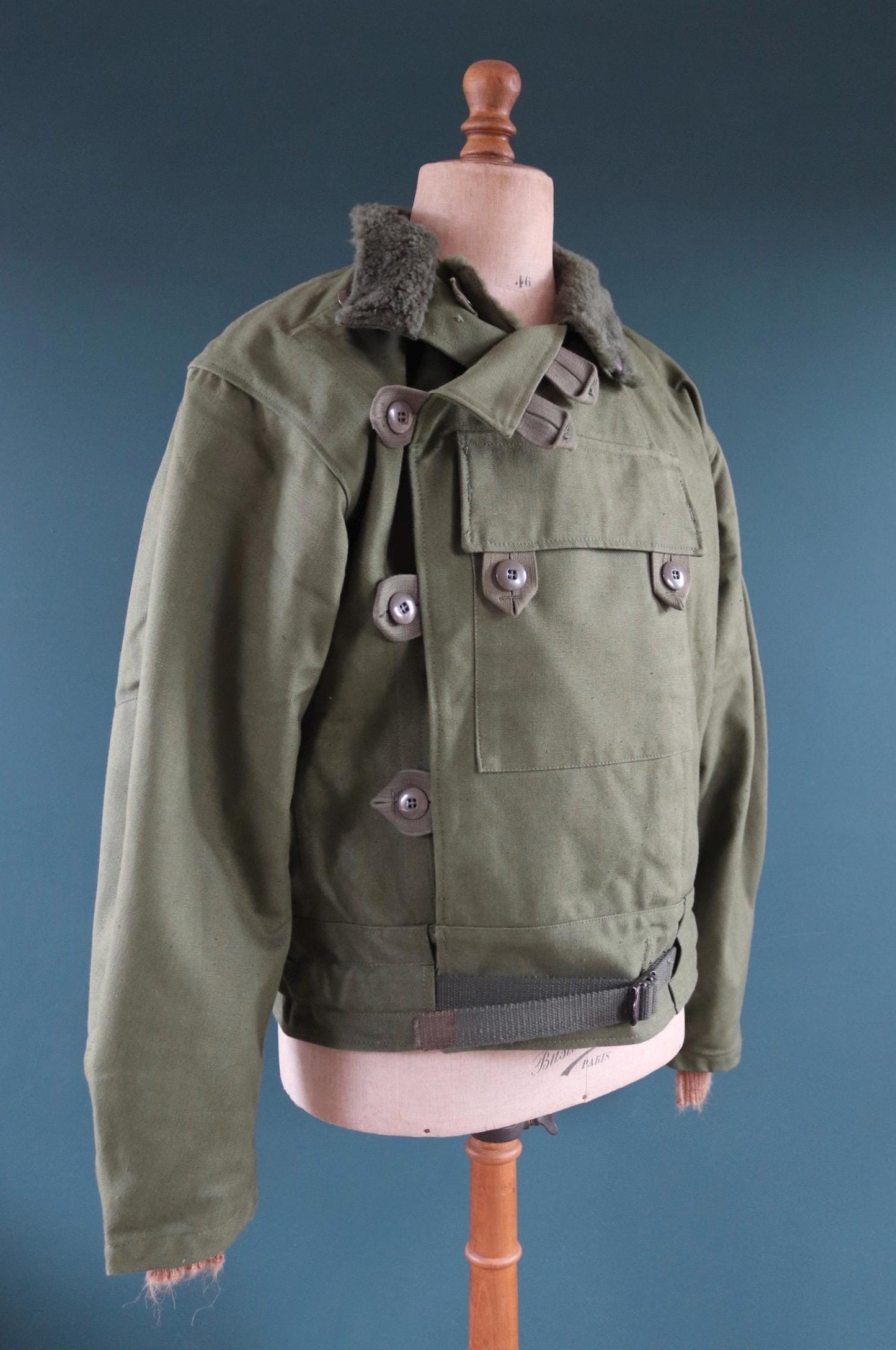 Vintage 1960s Swedish motorcycle jacket - green cotton canvas - military despatch rider - 48” chest - motorjacka