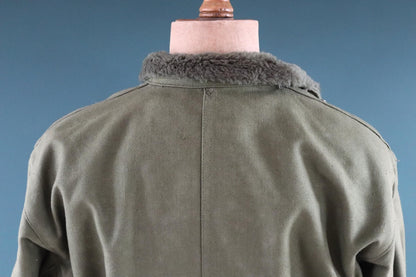 Vintage 1960s Swedish motorcycle jacket - green cotton canvas - military despatch rider - 48” chest - motorjacka