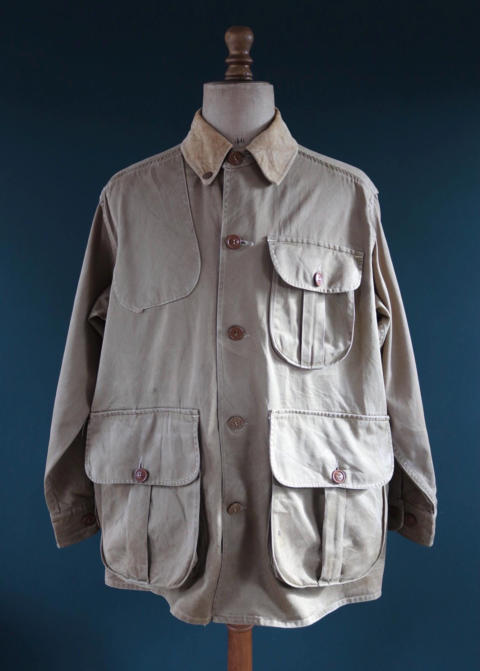 Vintage 1940s 50s hunting jacket - American workwear - Klondike cloth - 52" Chest