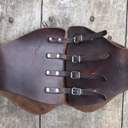 Vintage 1940s brown leather kidney belt - Swedish military dispatch rider - WW2 motorcycle - 31” 32” 34”