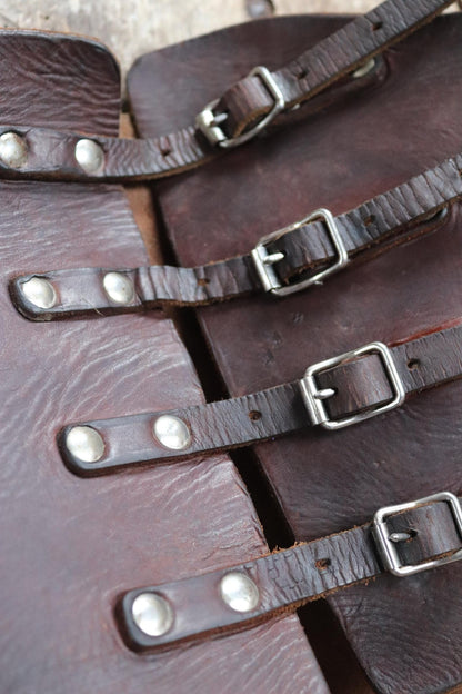 Vintage 1940s brown leather kidney belt - Swedish military dispatch rider - WW2 motorcycle - 31” 32” 34”