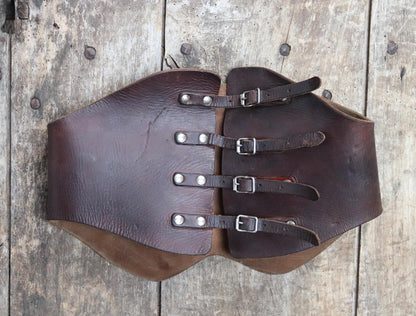 Vintage 1940s brown leather kidney belt - Swedish military dispatch rider - WW2 motorcycle - 31” 32” 34”