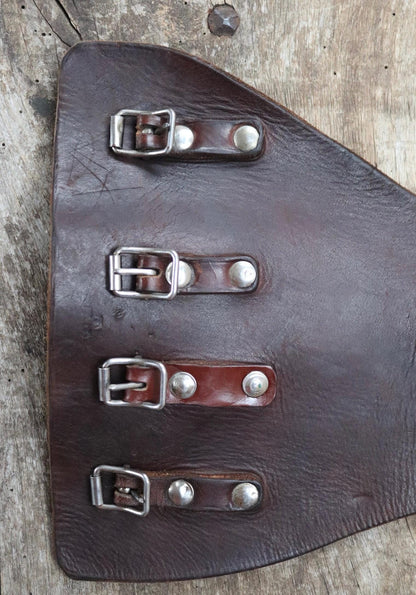 Vintage 1940s brown leather kidney belt - Swedish military dispatch rider - WW2 motorcycle - 31” 32” 34”