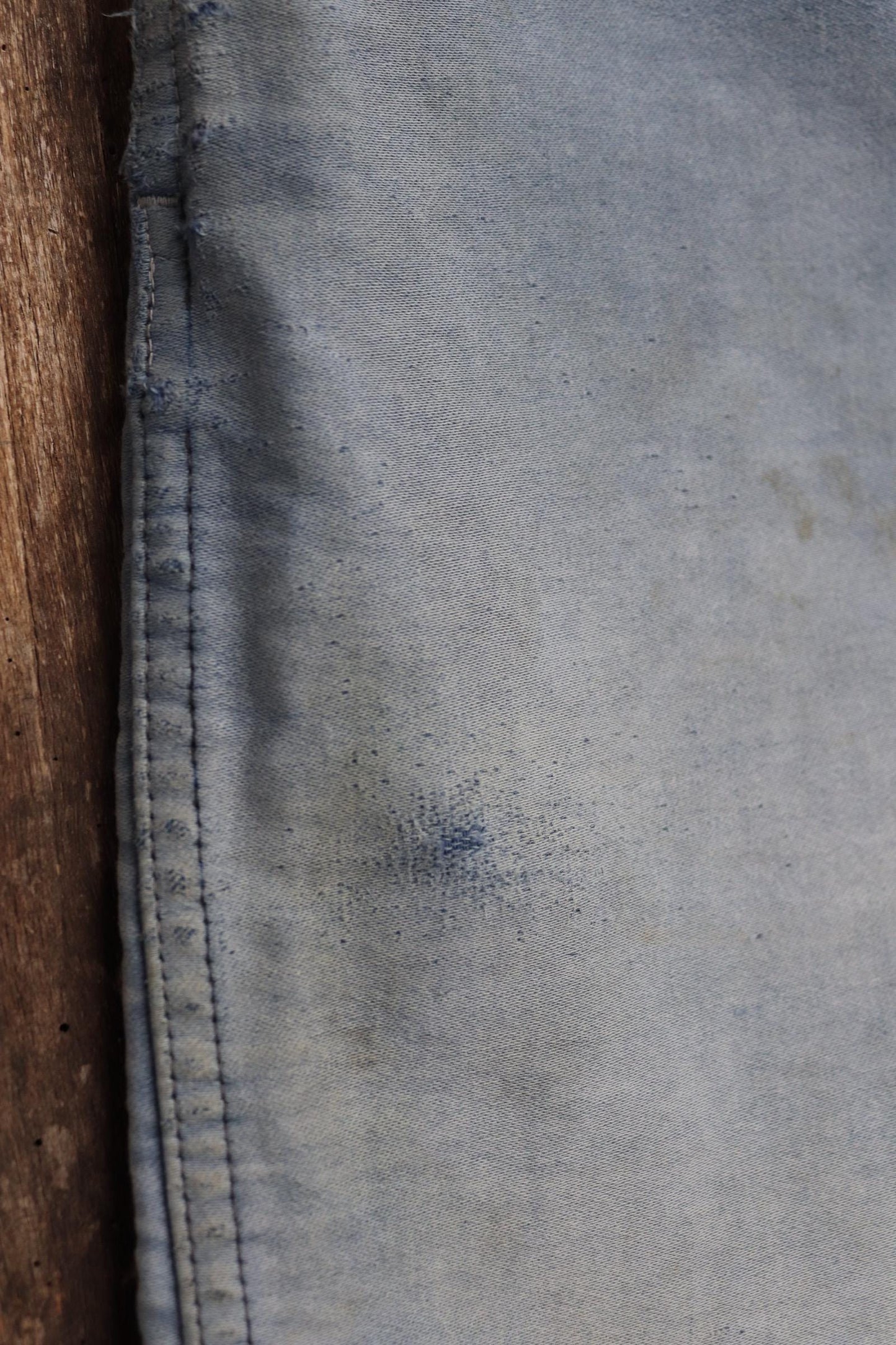 Vintage 1940s French workwear trousers - blue moleskin chore pants - buckle back - darned and repaired - 33” x 25”