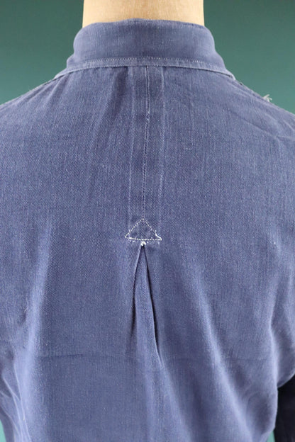 Vintage 1950s Swedish indigo cotton shirt - military workwear - 43” chest