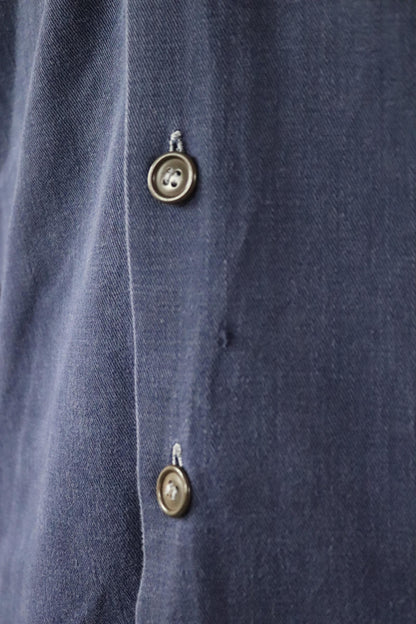 Vintage 1950s Swedish indigo cotton shirt - military workwear - 43” chest