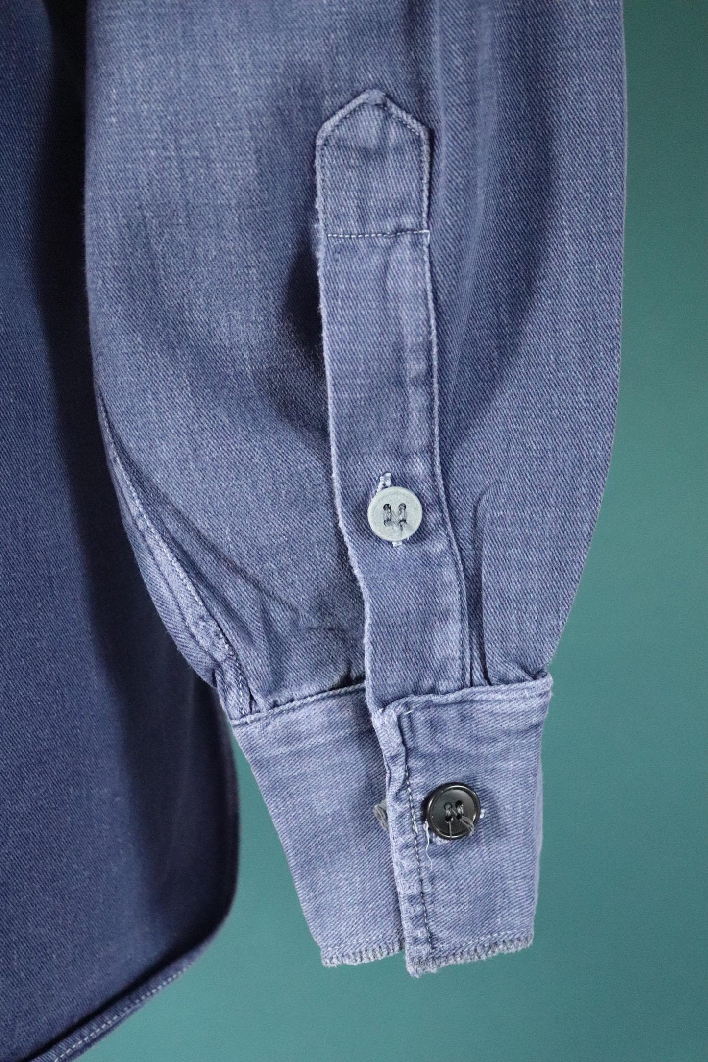 Vintage 1950s Swedish indigo cotton shirt - military workwear - 44” chest