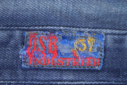 Vintage 1950s Swedish indigo cotton shirt - military workwear - 42” chest