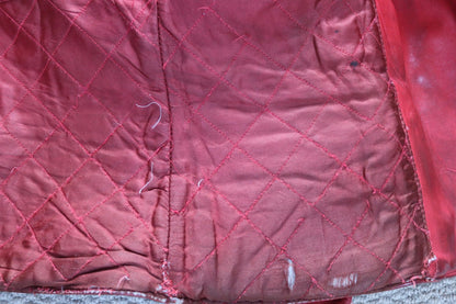 Vintage 1970s British red leather biker jacket - Highwayman - BSA motorcycle - 37” chest