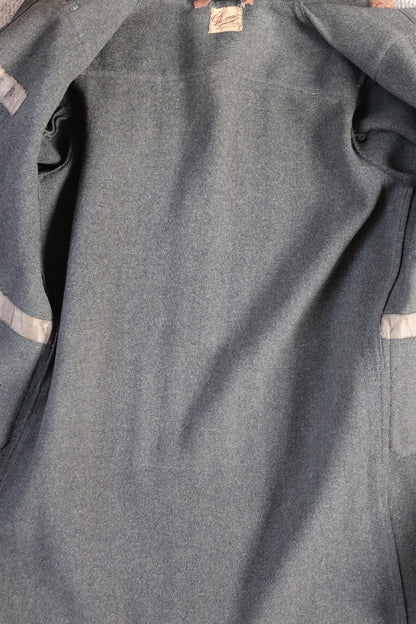 Vintage 1950s Gloverall duffle coat - grey wool jacket - wooden toggle buttons - 54" chest