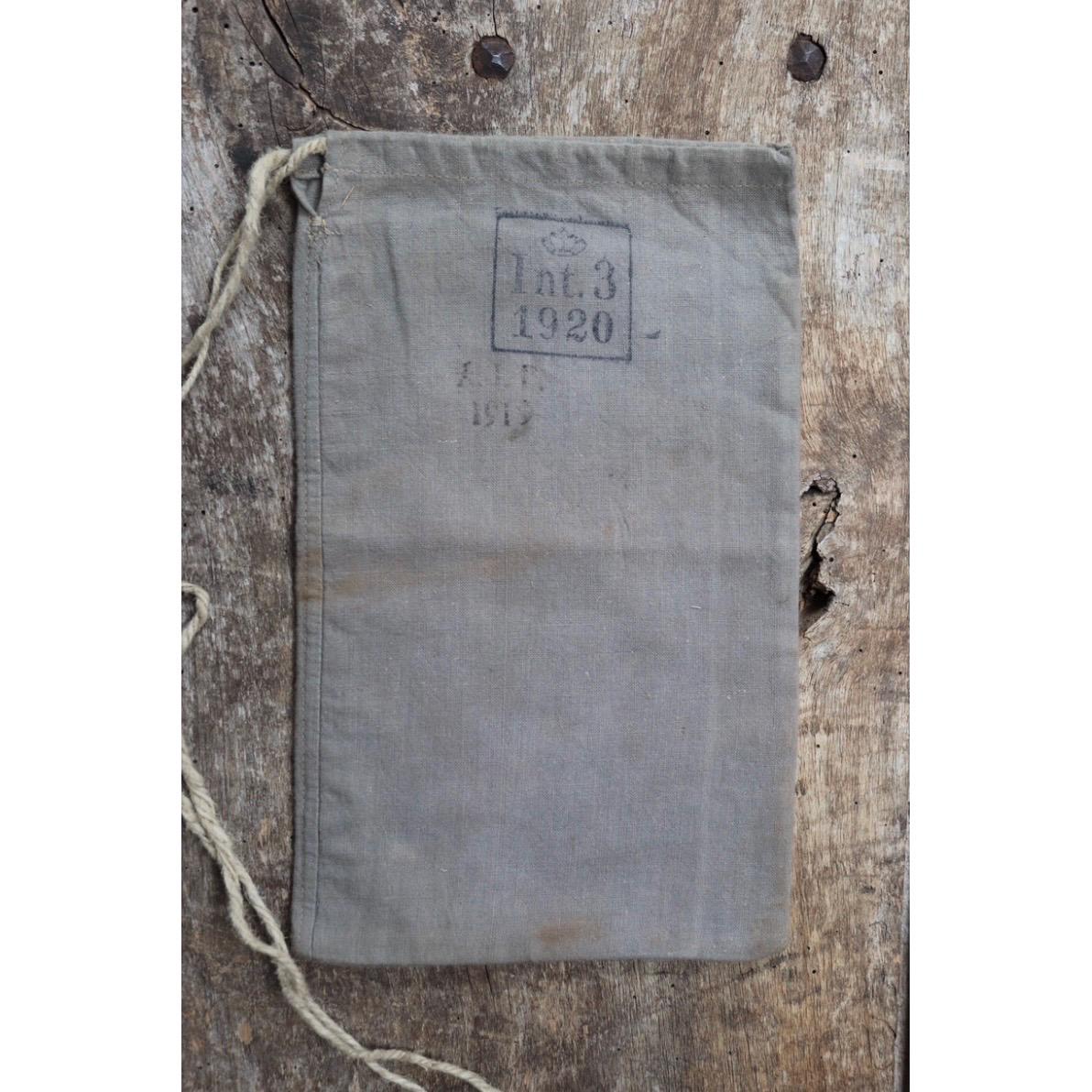 Antique cotton bag - 1920s Swedish military pouch - LARP - Ren Faire