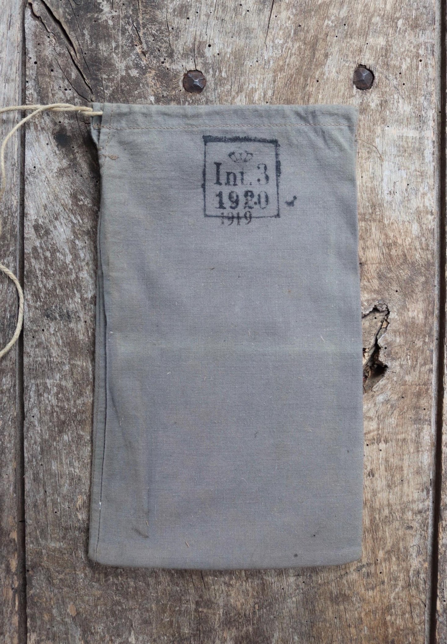 Antique cotton bag - 1920s Swedish military pouch - LARP - Ren Faire