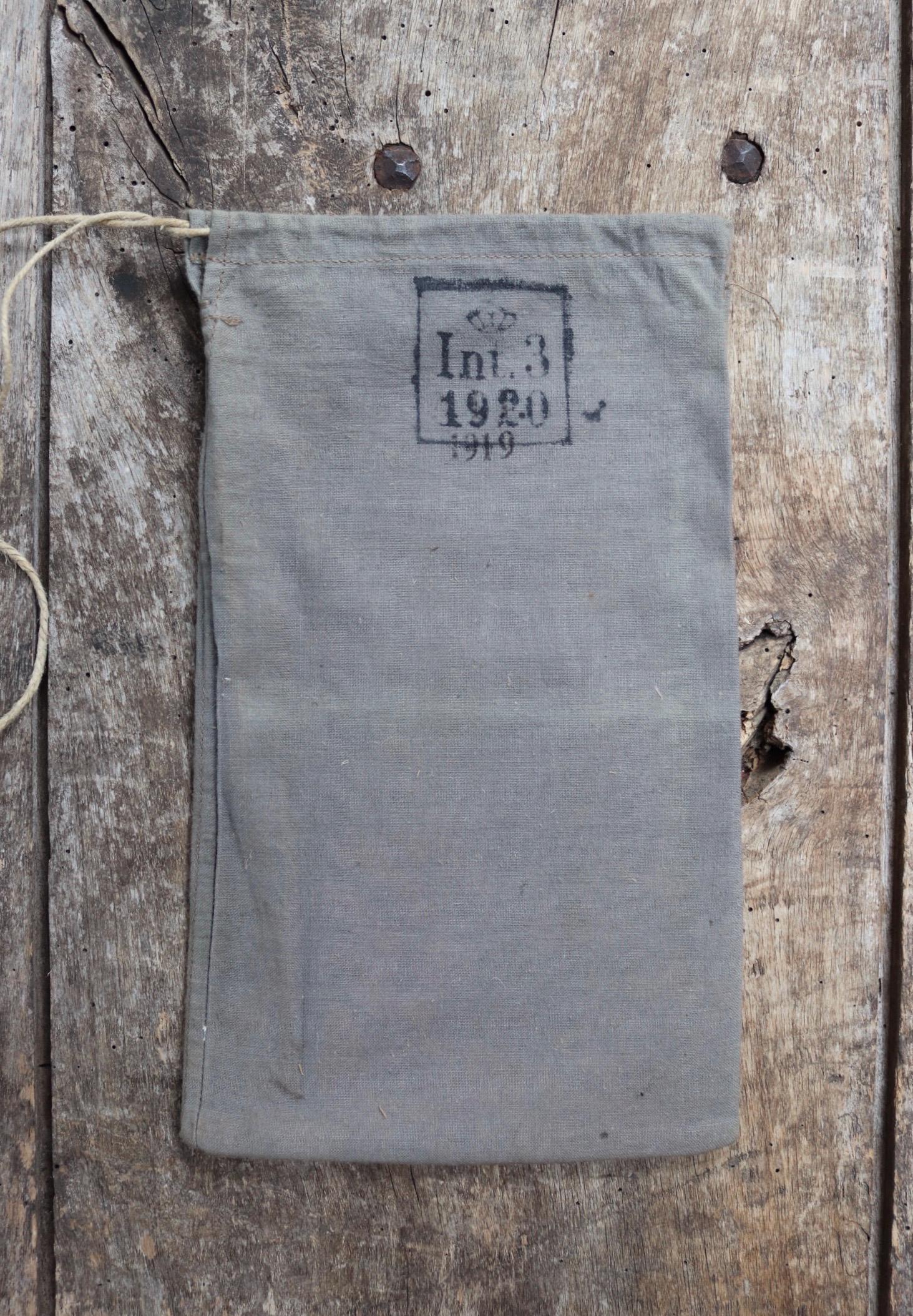 Antique cotton bag - 1920s Swedish military pouch - LARP - Ren Faire