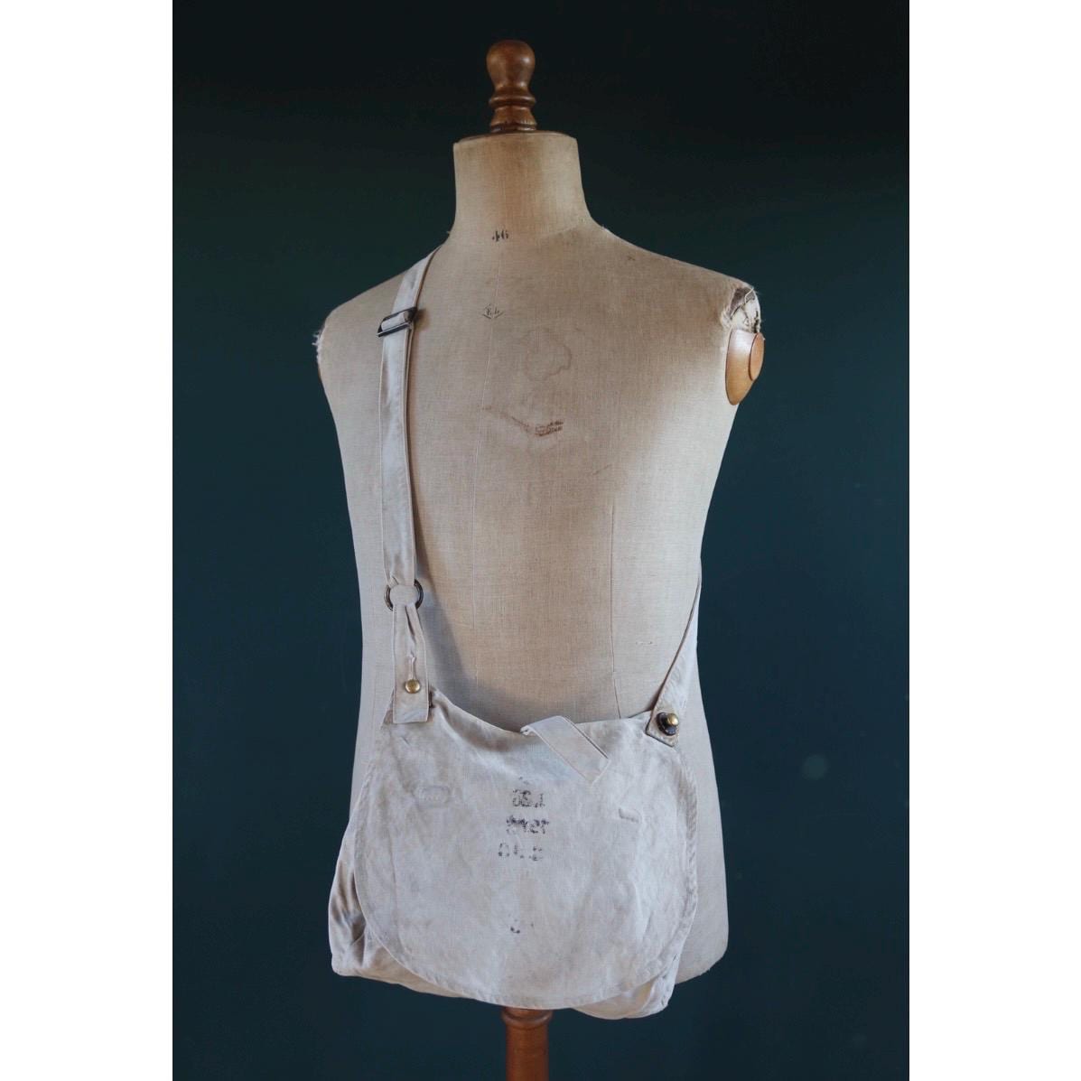 Antique WW1 military bag - Swedish army musette - cotton cross body bread bag - mattornist