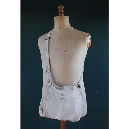 Antique WW1 military bag - Swedish army musette - cotton cross body bread bag - mattornist