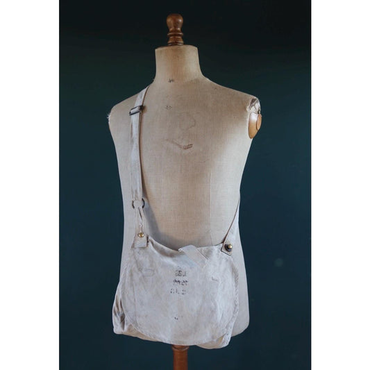 Antique WW1 military bag - Swedish army musette - cotton cross body bread bag - mattornist