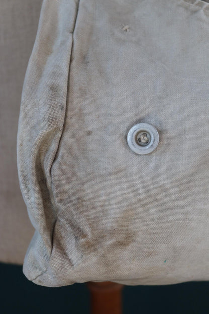Antique WW1 military bag - Swedish army musette - cotton cross body bread bag - mattornist