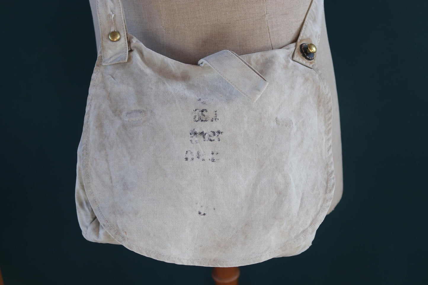 Antique WW1 military bag - Swedish army musette - cotton cross body bread bag - mattornist