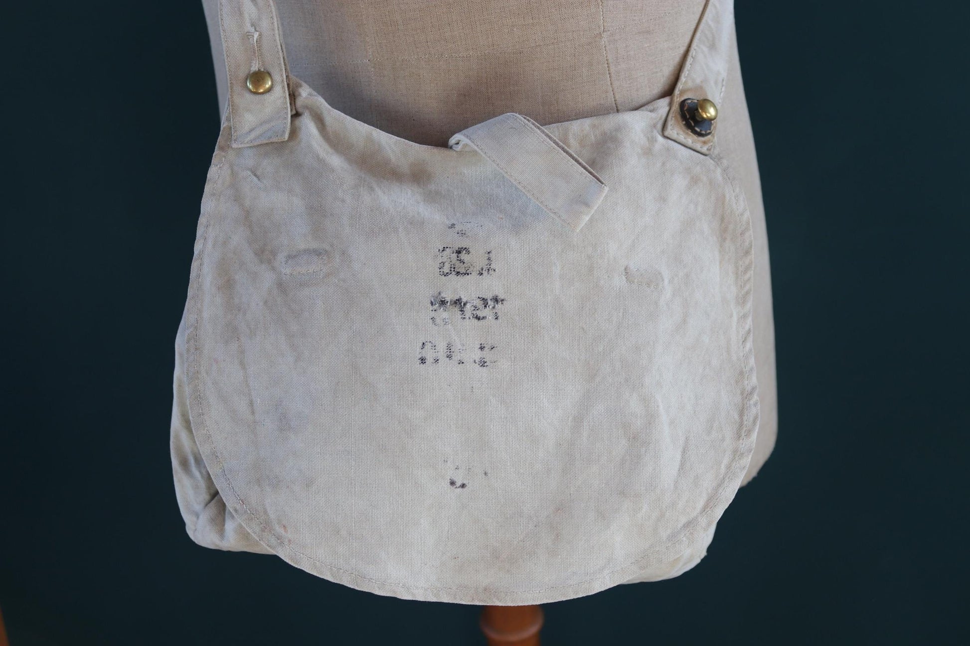 Antique WW1 military bag - Swedish army musette - cotton cross body bread bag - mattornist