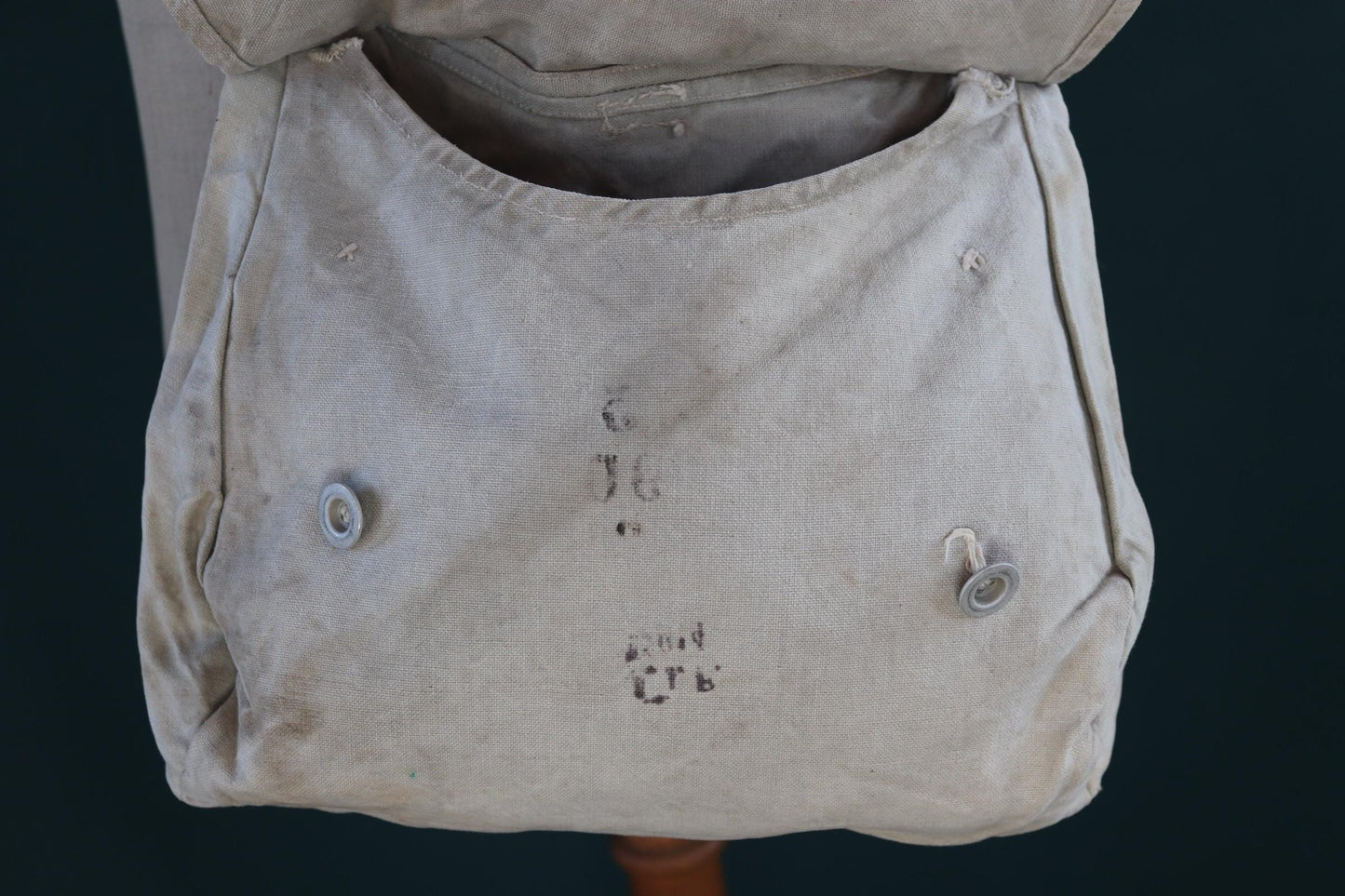Antique WW1 military bag - Swedish army musette - cotton cross body bread bag - mattornist