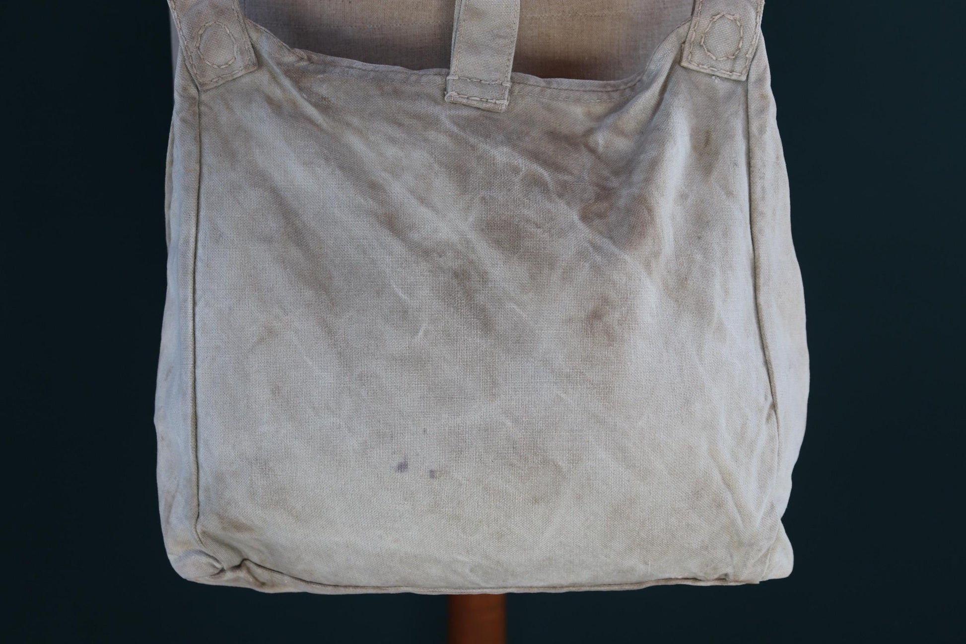 Antique WW1 military bag - Swedish army musette - cotton cross body bread bag - mattornist