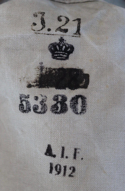 Antique WW1 military bag - Swedish army musette - cotton cross body bread bag - mattornist