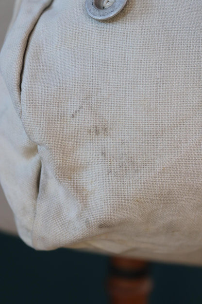 Antique WW1 military bag - Swedish army musette - cotton cross body bread bag - mattornist