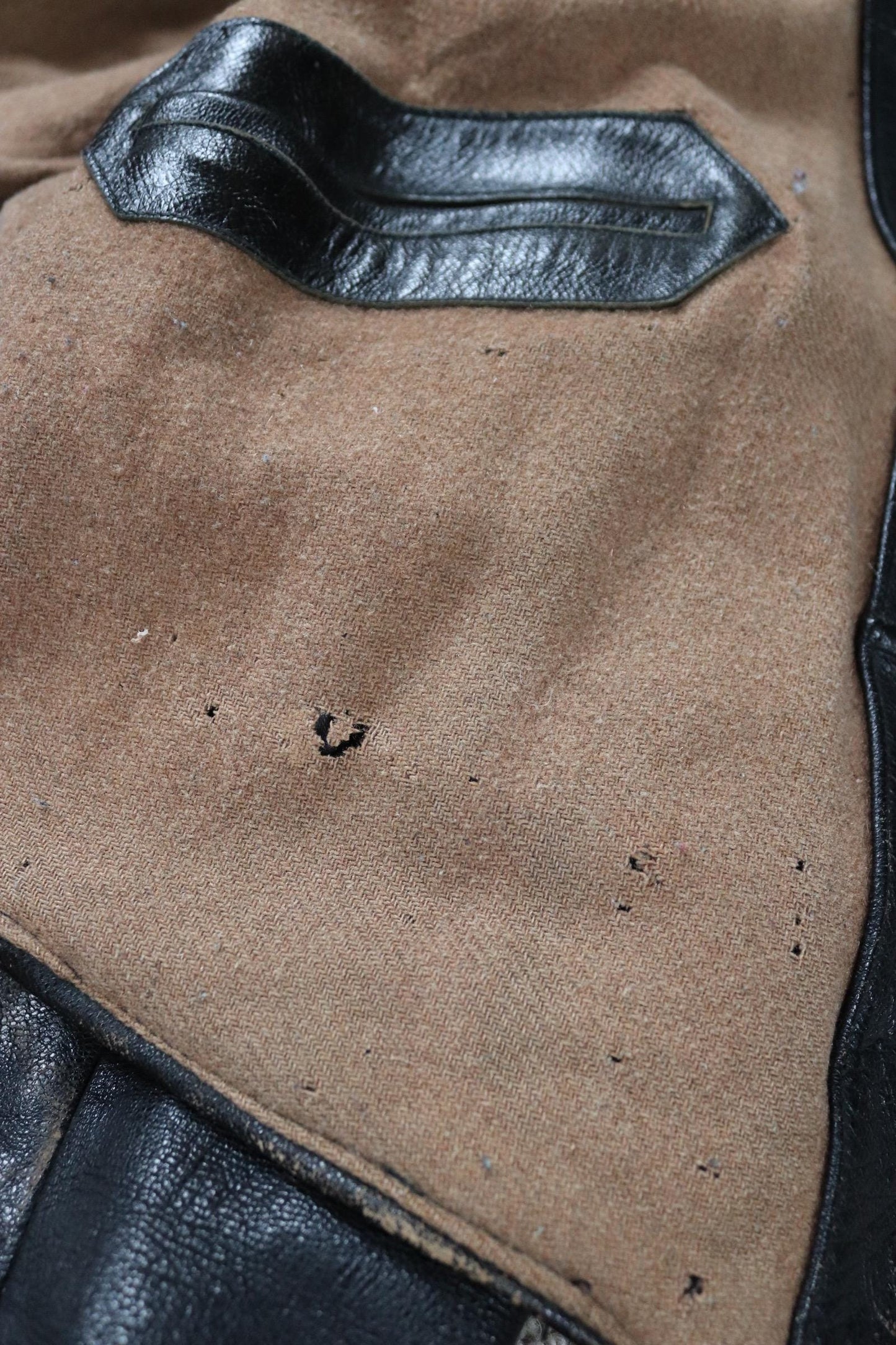 Vintage 1950s Italian black cropped leather jacket - motorcycle blouson - half belt - 45” chest