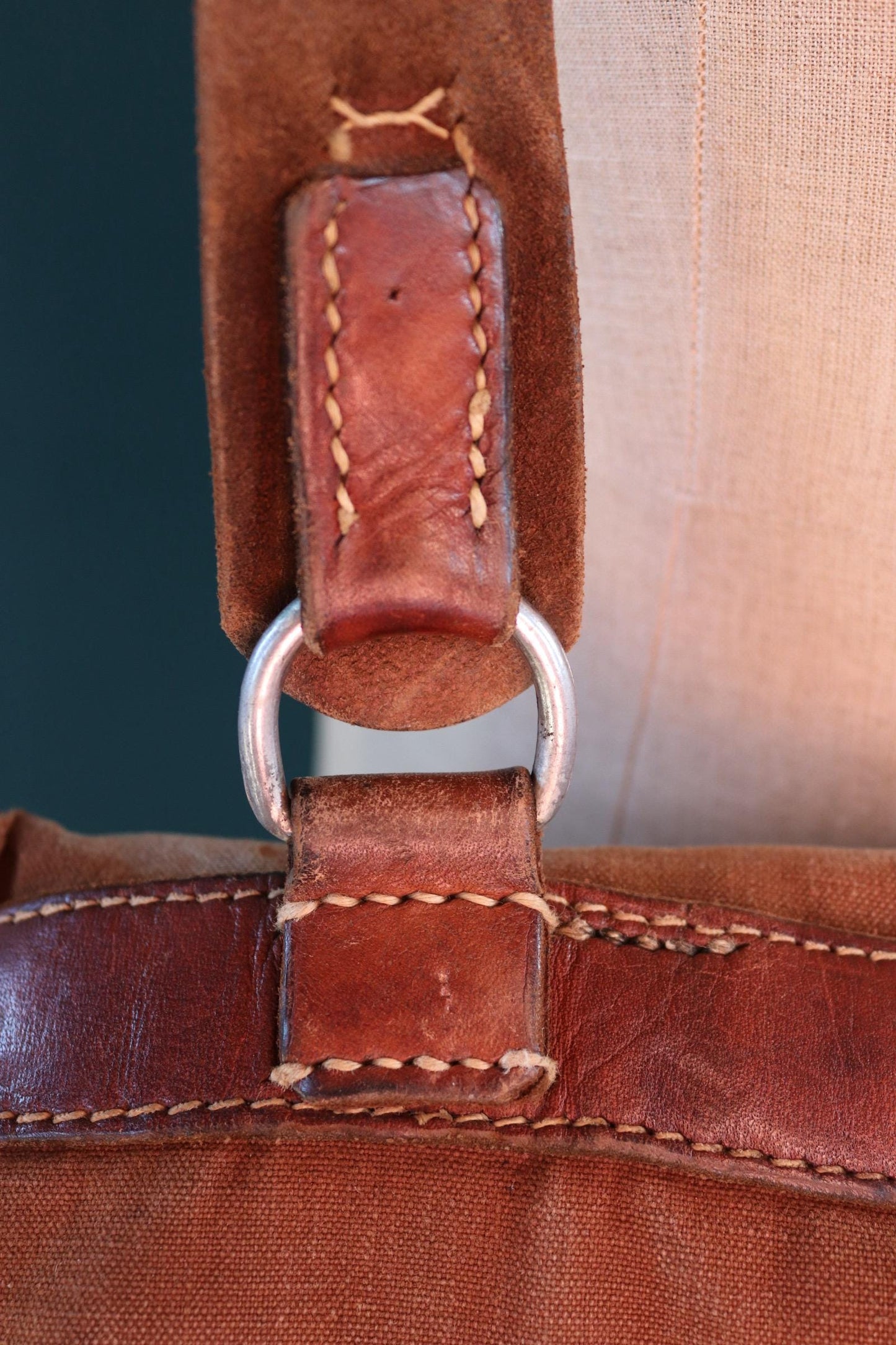 Vintage 1940s Swedish army medical bag - WW2 military shoulder bag - brown canvas leather cross body