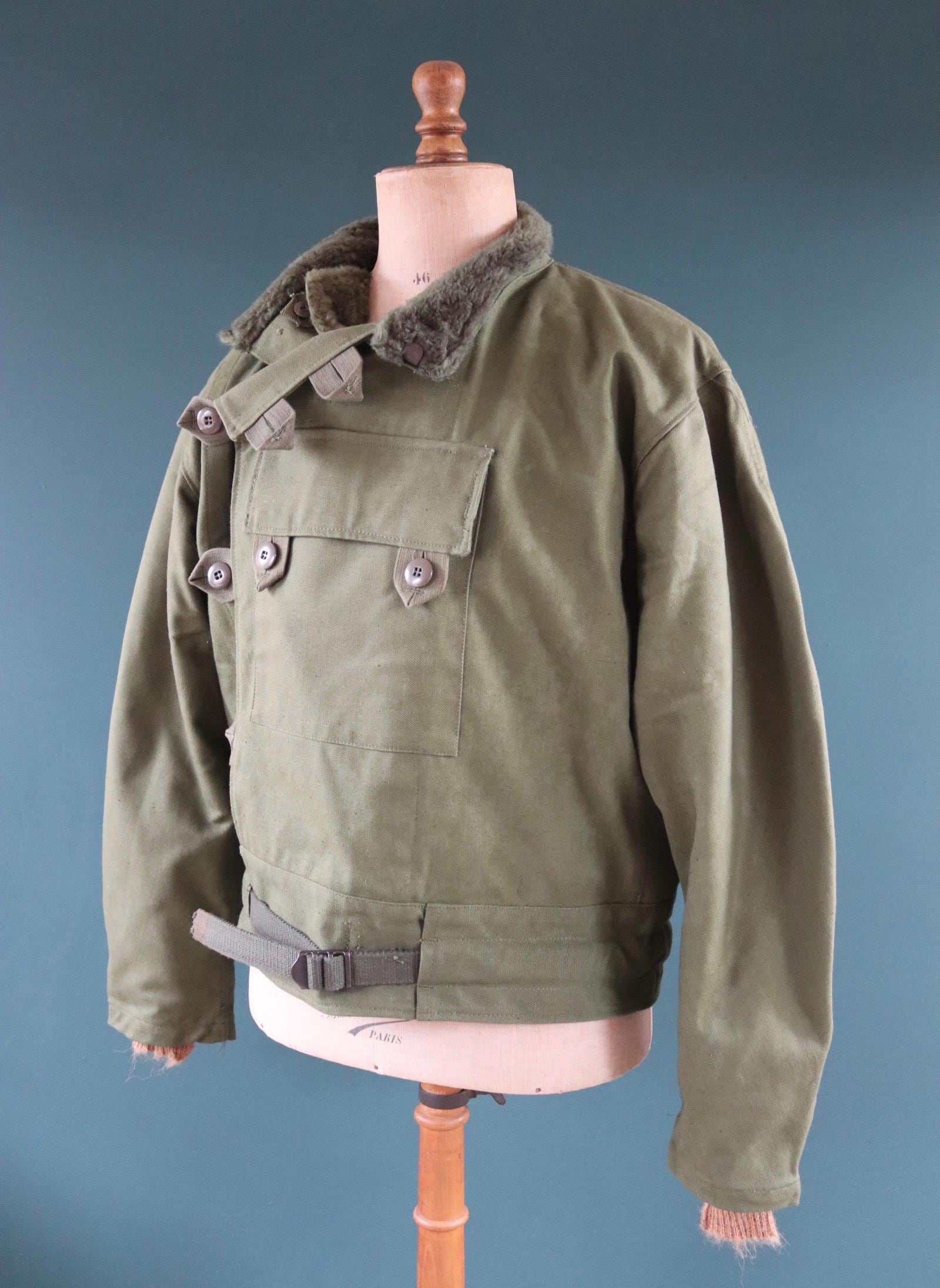 Vintage 1960s Swedish motorcycle jacket - green cotton canvas - military despatch rider - 48” chest - motorjacka