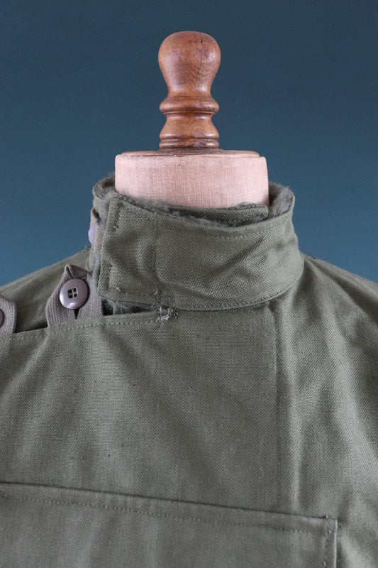 Vintage 1960s Swedish motorcycle jacket - green cotton canvas - military despatch rider - 48” chest - motorjacka