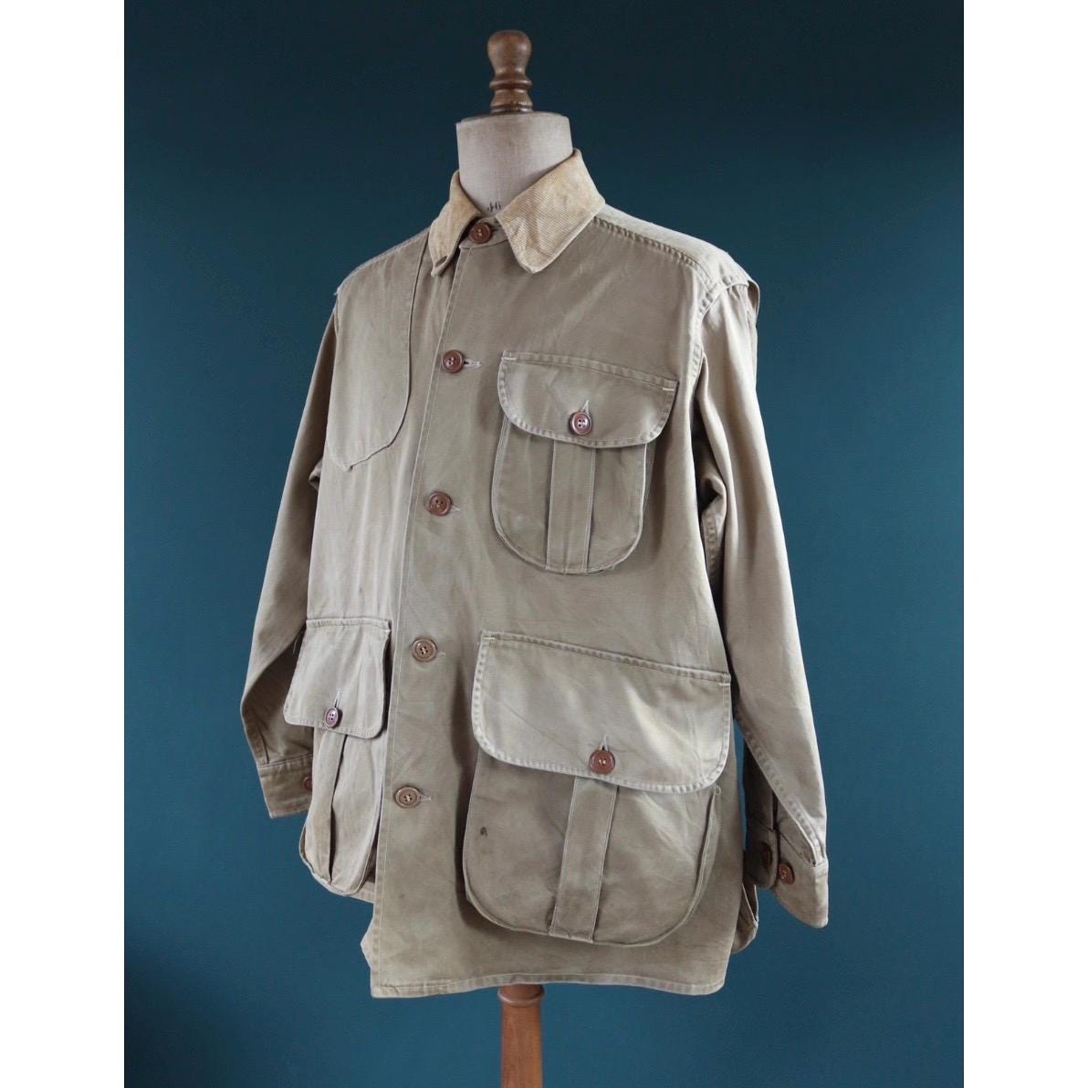 Vintage 1940s 50s hunting jacket - American workwear - Klondike cloth - 52" Chest