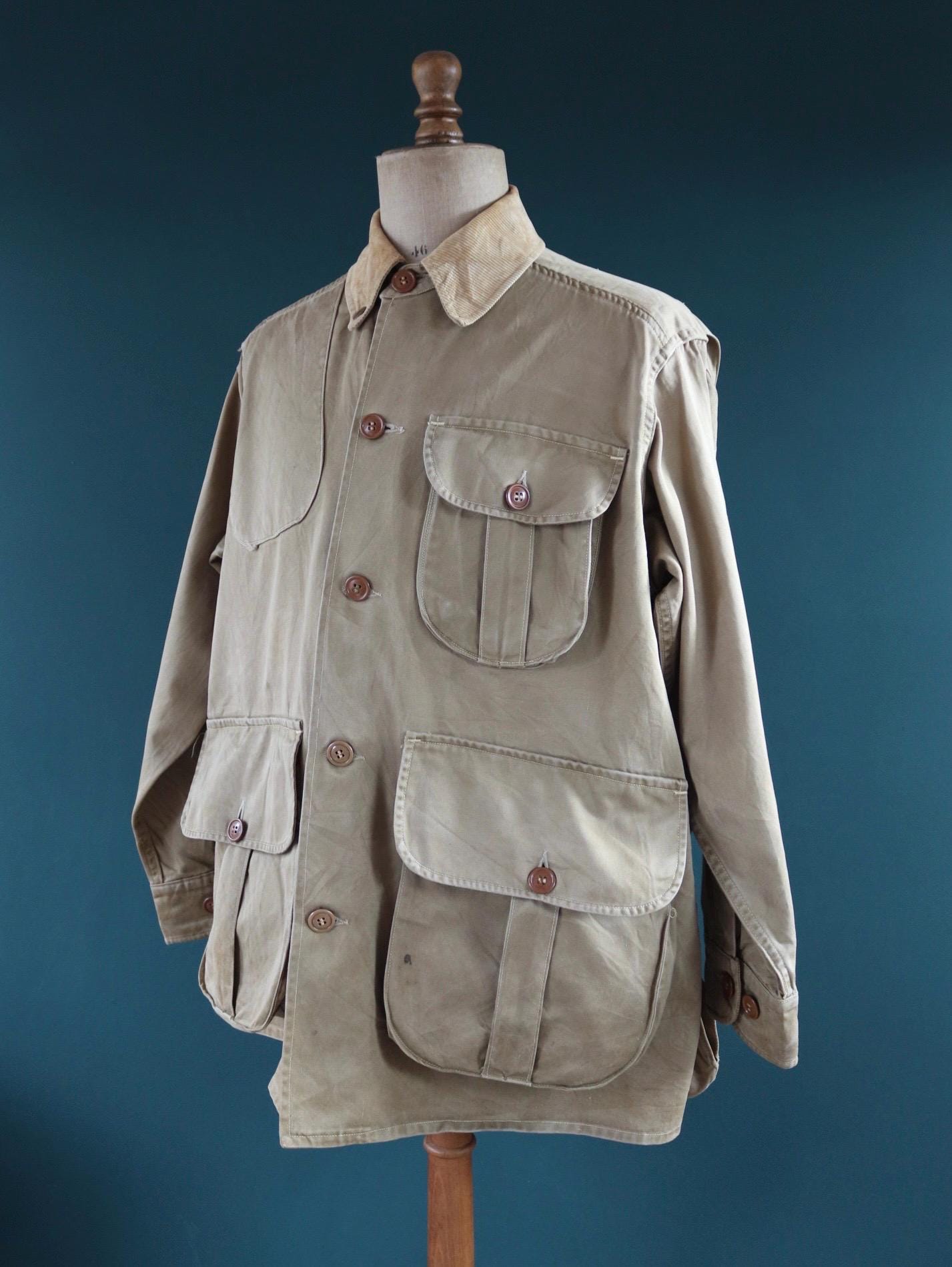 Vintage 1940s 50s hunting jacket - American workwear - Klondike cloth - 52" Chest