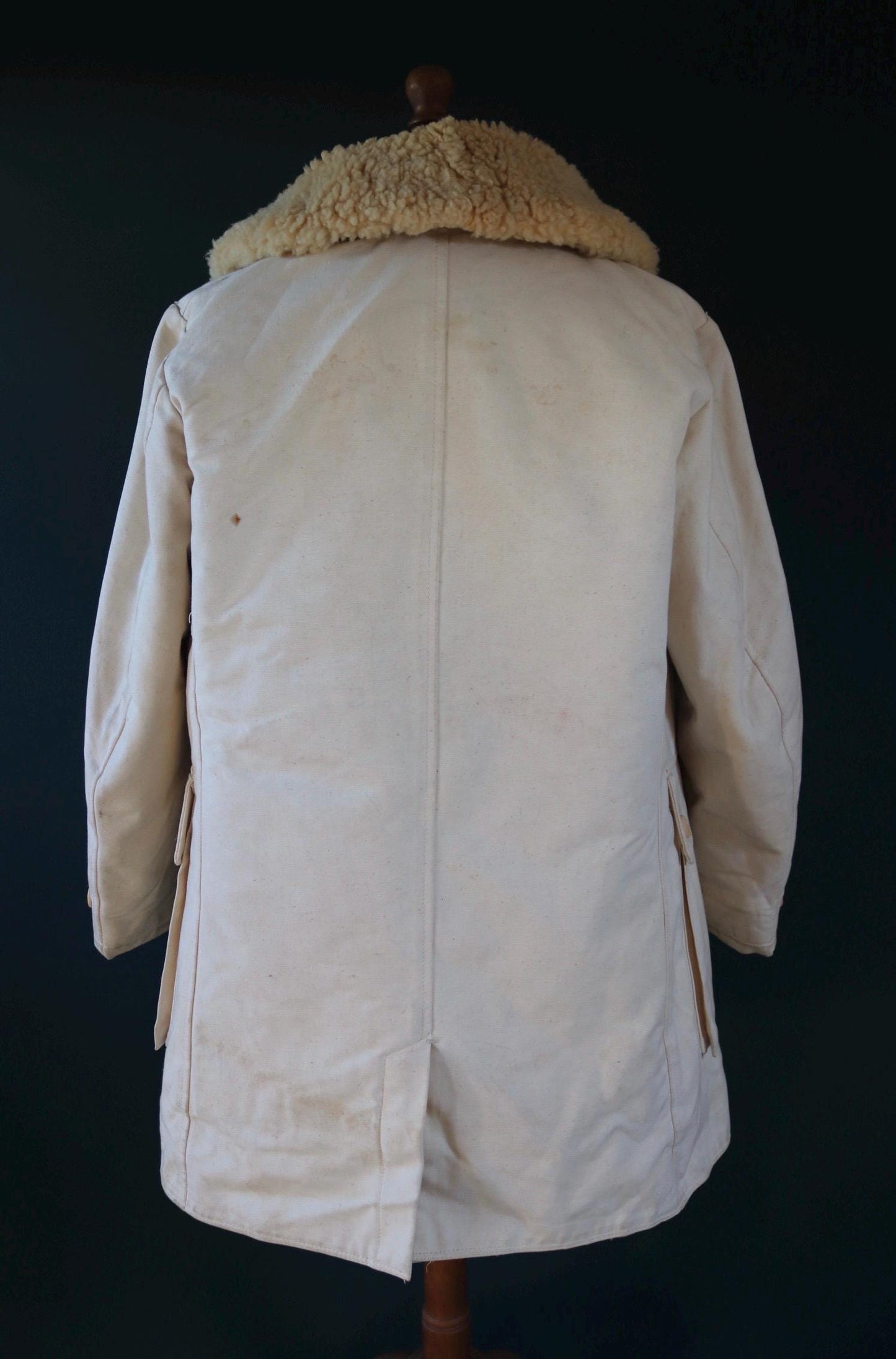 Vintage 1940s Swedish Livpäls sheepskin coat - military greatcoat - 50” chest