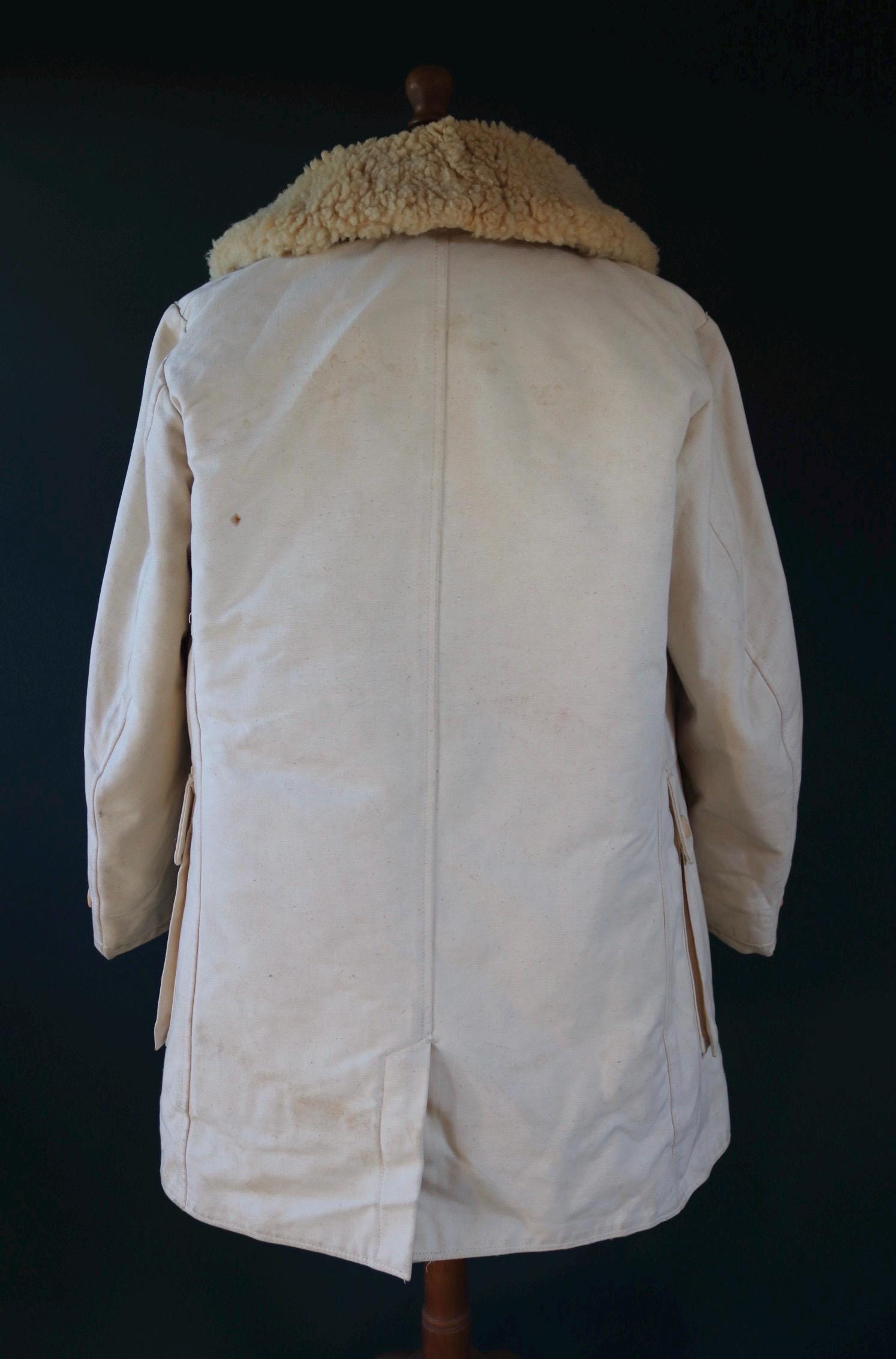 Vintage 1940s Swedish Livpäls sheepskin coat - military greatcoat - 50” chest