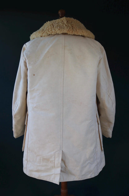 Vintage 1940s Swedish Livpäls sheepskin coat - military greatcoat - 50” chest