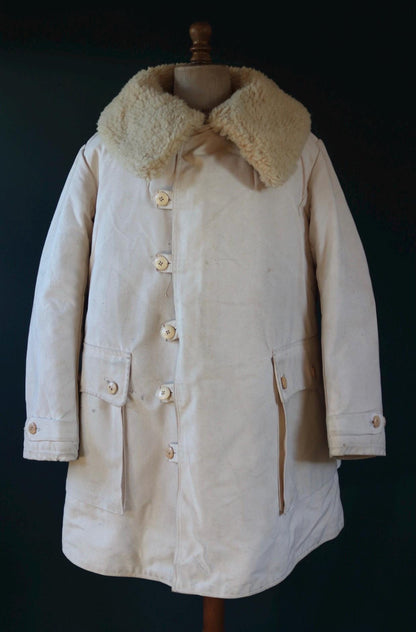 Vintage 1940s Swedish Livpäls sheepskin coat - military greatcoat - 50” chest