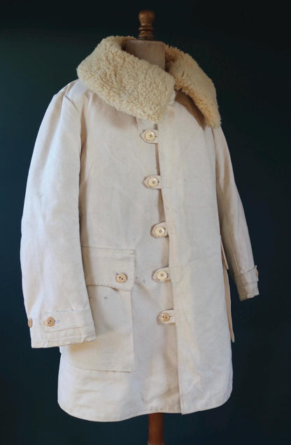 Vintage 1940s Swedish Livpäls sheepskin coat - military greatcoat - 50” chest