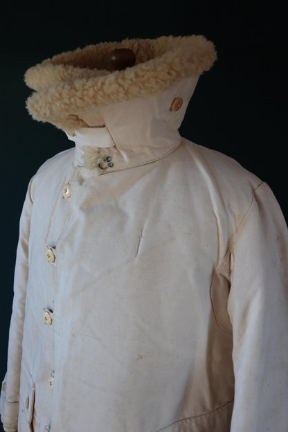 Vintage 1940s Swedish Livpäls sheepskin coat - military greatcoat - 50” chest