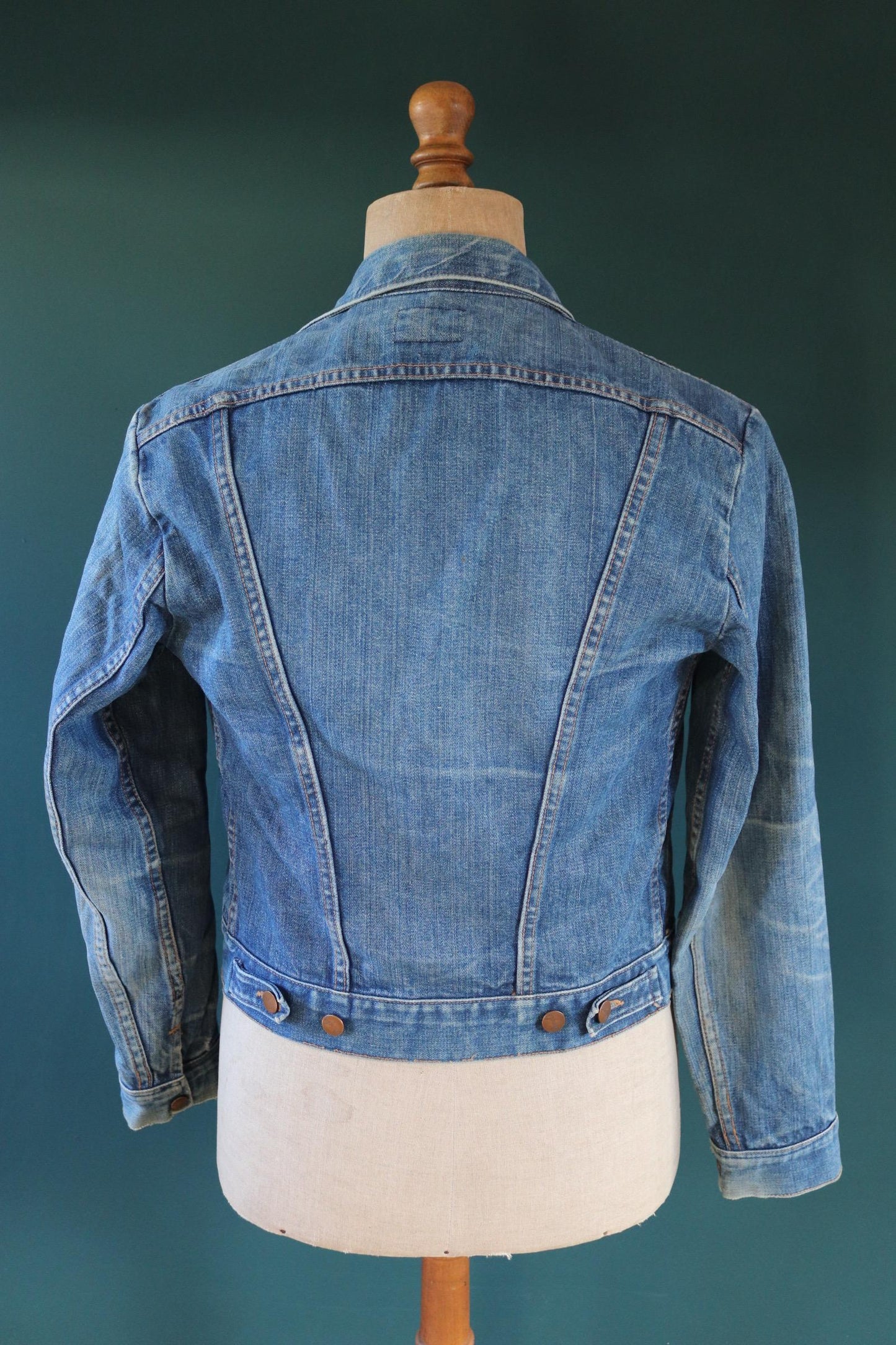 Vintage 1970s Wrangler jacket - denim workwear - whisker fades - 38" chest
