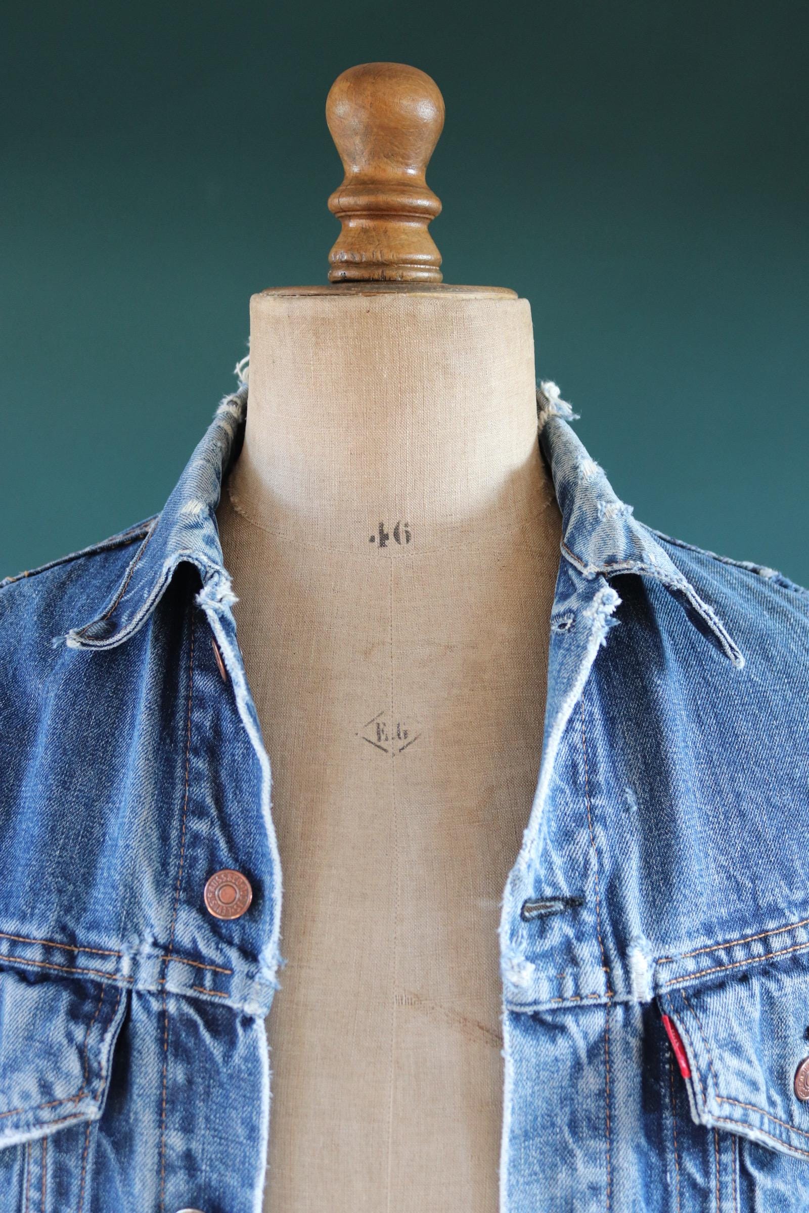 Vintage 1970s Levis big E denim jacket - Levi Strauss red tab - type 3 - trucker workwear - 36” chest