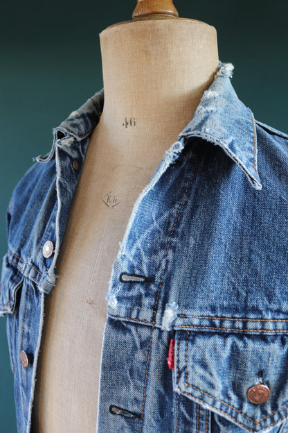 Vintage 1970s Levis big E denim jacket - Levi Strauss red tab - type 3 - trucker workwear - 36” chest