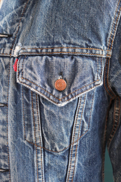 Vintage 1970s Levis big E denim jacket - Levi Strauss red tab - type 3 - trucker workwear - 36” chest