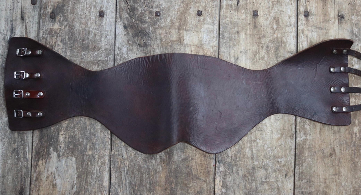 Vintage 1940s brown leather kidney belt - Swedish military dispatch rider - WW2 motorcycle - 31” 32” 34”